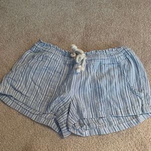 Blue, White, and Black Striped Roxy Shorts